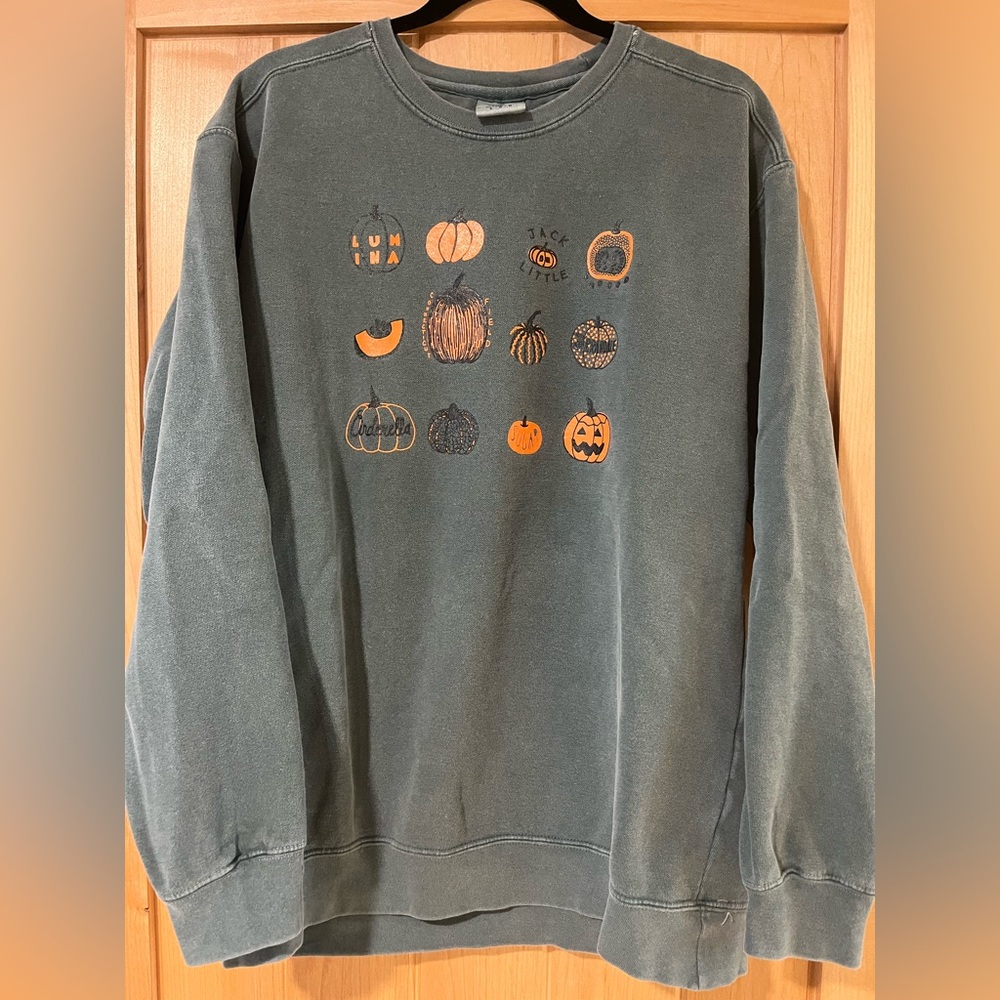 Comfort Colors Halloween Pumpkin Sweatshirt Size Large